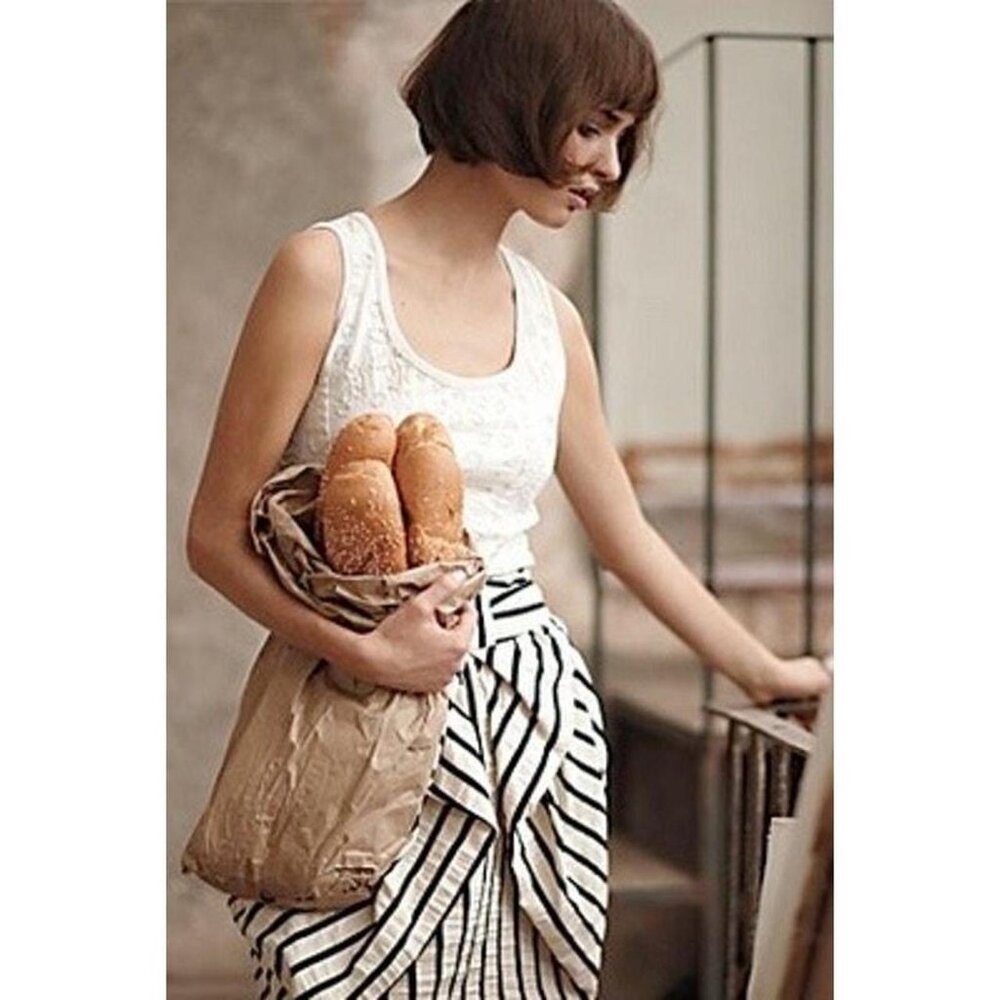 Eva Franco Anthropologie Black and White Stripe Mini Bubble Skirt NWT